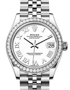 Rolex Datejust 31 White Gold/Steel White Roman Dial & Diamond Bezel Jubilee Bracelet 278384RBR - BRAND NEW