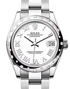 Rolex Datejust 31 White Gold/Steel White Roman Dial & Diamond Bezel Oyster Bracelet 278344RBR - BRAND NEW