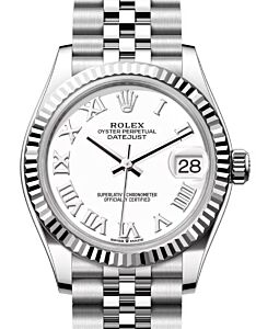 Rolex Datejust 31 White Gold/Steel White Roman Dial & Fluted Bezel Jubilee Bracelet 278274 - BRAND NEW