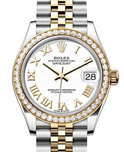 Rolex Datejust 31 Yellow Gold/Steel White Roman Dial & Diamond Bezel Jubilee Bracelet 278383RBR - BRAND NEW