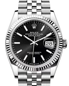 Rolex Datejust 36 White Gold/Steel Black Index Dial & Fluted Bezel Jubilee Bracelet 126234 - BRAND NEW