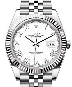 Rolex Datejust 41 White Gold/Steel White Roman Dial Fluted Bezel Jubilee Bracelet 126334 - BRAND NEW