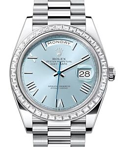 Rolex Day-Date 40 President Platinum Ice-Blue Roman Dial 228396TBR