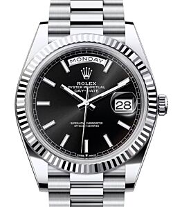 Rolex Day-Date 40 President Platinum Bright Black Index Dial 228236 - BRAND NEW