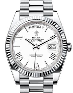 Rolex Day-Date 40 President Platinum White Roman Dial 228236