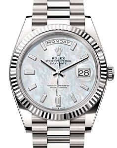 Rolex Day-Date 40 President White Gold White Mother of Pearl Diamond Dial 228239