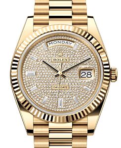 Rolex Day-Date 40 President Yellow Gold Diamond Paved Dial 228238 - BRAND NEW