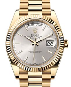 Rolex Day-Date 40 President Yellow Gold Silver Index Dial 228238 - BRAND NEW