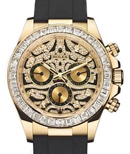 Rolex Daytona "Eye of the Tiger" Yellow Gold Diamond Dial Oysterflex Rubber Strap 116588TBR - BRAND NEW