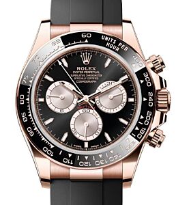 Rolex Daytona Rose Gold Bright Black/Sundust Dial Oysterflex Rubber Bracelet 126515LN - PRE OWNED
