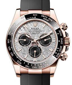 Rolex Daytona Rose Gold Meteorite Dial Oysterflex Rubber Bracelet 126515LN - PRE OWNED