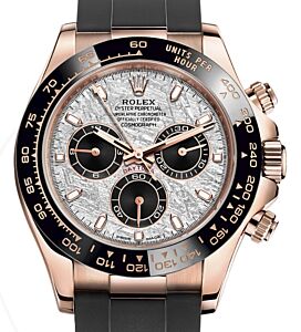 Rolex Daytona Rose Gold Meteorite Dial Oysterflex Rubber Bracelet 116515LN