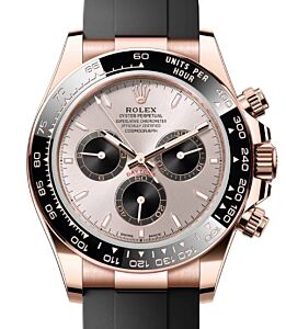 Rolex Daytona Rose Gold Sundust/Bright Black Dial Oysterflex Rubber Bracelet 126515LN - PRE OWNED