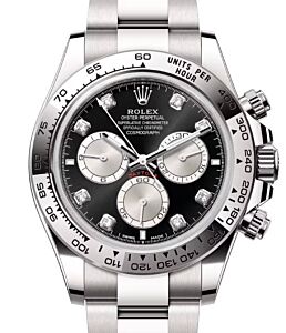Rolex Daytona White Gold Bright Black/Steel Diamond Dial Oyster Bracelet 126509 - PRE OWNED