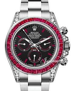 Rolex Daytona White Gold/Diamonds Baguette Rubies Bezel 126599TRU
