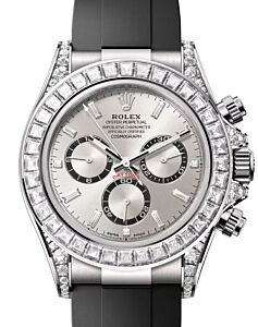 Rolex Daytona White Gold Steel Diamond Dial & Bezel Oysterflex Rubber Strap 126539TBR