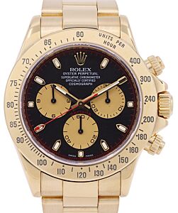 Rolex Daytona Yellow Gold "Newman" Black Dial Oyster Bracelet 116528 