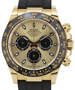 Rolex Daytona Yellow Gold Champagne Dial "Pikachu" Oysterflex Rubber Bracelet 116518LN - PRE-OWNED