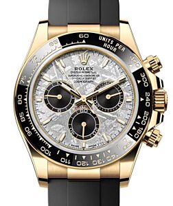 Rolex Daytona Yellow Gold Meteorite Dial Oysterflex Rubber Bracelet 126518LN - PRE OWNED