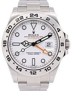 Rolex Explorer II "Steve McQueen" GMT Stainless Steel White Dial 42mm 216570 - PRE-OWNED