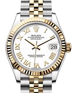 Rolex Lady-Datejust 31 Yellow Gold/Steel White Roman Dial & Fluted Bezel Jubilee Bracelet 278273 - BRAND NEW