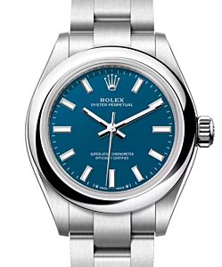 Rolex Oyster Perpetual 28 Steel New Blue Index Dial 276200 - BRAND NEW