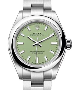 Rolex Oyster Perpetual 28 Steel Pistachio Green Index Dial 276200 - BRAND NEW