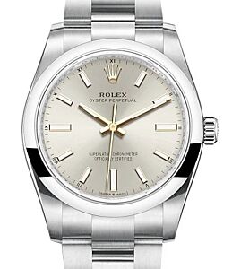 Rolex Oyster Perpetual 34 Silver Index Dial 124200 - BRAND NEW