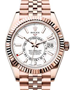 Rolex Sky-Dweller Rose Gold Intense White Index Dial Jubilee Bracelet 336935