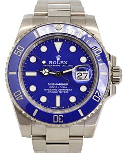 Rolex Submariner White Gold Blue Dial & Ceramic Bezel Oyster Bracelet 116619LB - PRE-OWNED 
