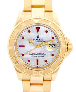 Rolex Yacht-Master 40 Yellow Gold Mother of Pearl/Ruby Dial Oyster 16628