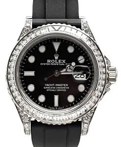 Rolex Yacht-Master 42 White Gold Black Dial Diamond Bezel Oysterflex Strap 226679TBR - BRAND NEW