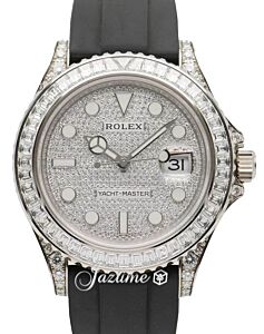 Rolex Yacht-Master 42 White Gold Diamond Paved Dial & Bezel Oysterflex Strap 226679TBR