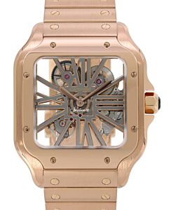 Santos De Cartier Large Rose Gold Skeleton Dial WHSA0016