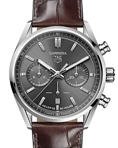 Tag Heuer Carrera Chronograph Stainless Steel 42mm Grey Dial CBN2012.FC6483 - BRAND NEW