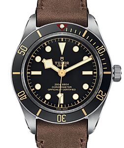 Tudor Black Bay 58 Stainless Steel 39mm Black Dial Leather Strap M79030N-0002