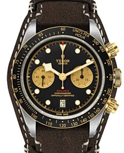 Tudor Black Bay Chrono S&G Steel Black Dial 41mm Leather Strap M79363N-0002