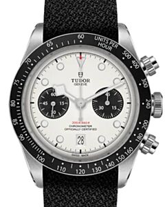Tudor Black Bay Chrono Steel Silver Dial 41mm Fabric Strap  M79360N-0008