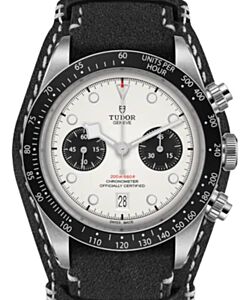 Tudor Black Bay Chrono Steel Silver Dial 41mm Leather Strap M79360N-0006