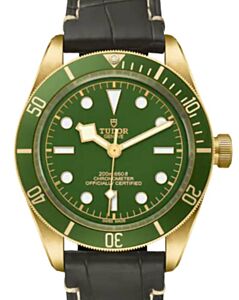 Tudor Black Bay 58 18k Yellow Gold 39mm Green Dial Leather Strap M79018V-0001