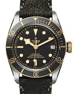 Tudor Black Bay S&G Steel 41mm Black Dial Aged Leather Strap M79733N-0007