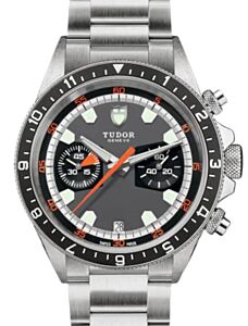 Tudor Sport Watches Heritage Chrono Stainless Steel 42mm Grey/Black Dial Bracelet M70330N-0006 - BRAND NEW