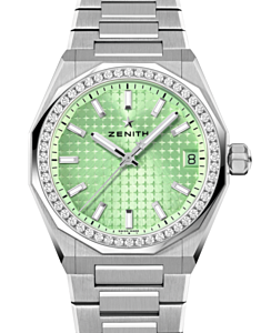 Zenith Defy Skyline 36 Steel Diamond Bezel Metallic Pastel Green Dial 16.9400.670/61.I001 - BRAND NEW