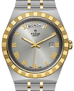 Tudor Royal Steel Silver Dial 41mm Notched Bezel Yellow Gold Bracelet M28603-0001 - BRAND NEW