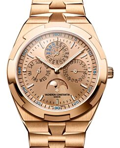 Vacheron Constantin Overseas Perpetual Calendar Ultra-Thin Pink Gold 41.5 mm Golden-lacquered Dial 4300V/220R-H144 - BRAND NEW