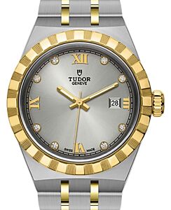 Tudor Royal Steel Diamond Silver Dial 28mm Yellow Gold Bracelet M28303-0002 - BRAND NEW