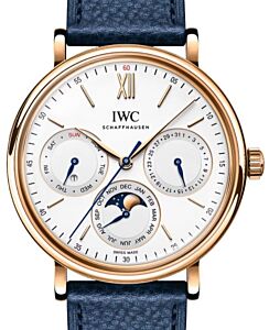 IWC Portofino Perpetual Calendar 18-Carat 5N Gold 40mm Silver Plated Dial IW344602 - BRAND NEW