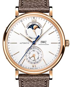 IWC Portofino Complete Calendar 18-Carat 5N Gold 41mm Silver Plated Dial IW359002 - BRAND NEW