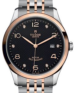 Tudor 1926 Steel Diamond Black Dial 41mm Rose Gold Bezel M91651-0004 - BRAND NEW