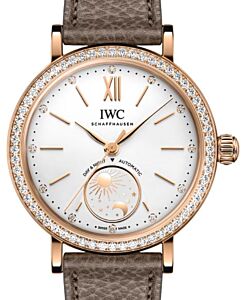 IWC Portofino Automatic Day & Night 18-Carat 5N Gold 34mm Silver Plated Diamond Dial IW659802 - BRAND NEW